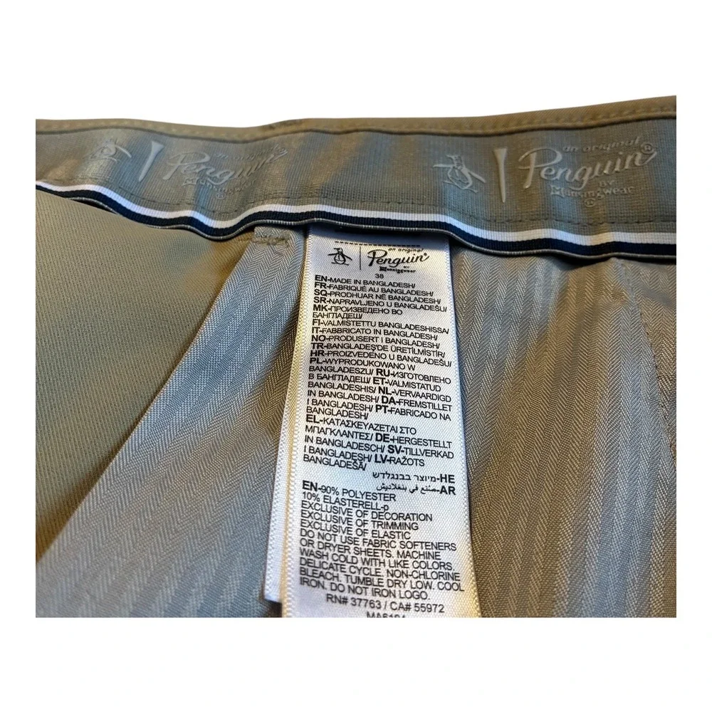 Penguin Golf Shorts Mens 38 Beige Flat Front Casual Classic Fit Lightweight‎